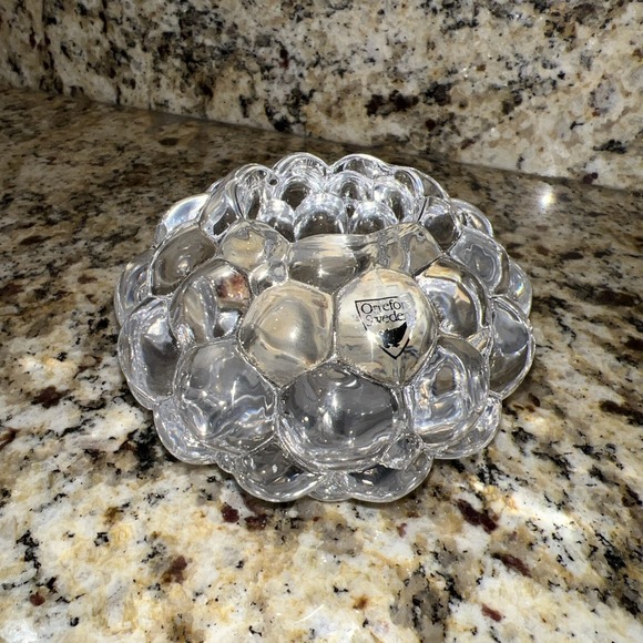 Orrefors Crystal Raspberry Votive‎ Candle Holder Sweden - Picture 1 of 7